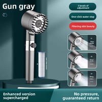Ensemble de douche à main pressurisé haute performance, moderne et minimaliste, électroplaqué, avec filtre flexible pour salle de bain domestique