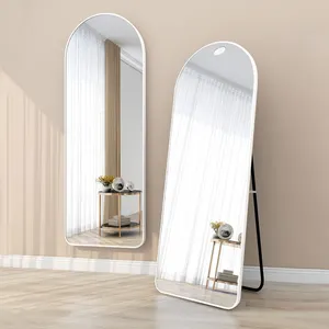 Espejo de tocador de cuerpo completo con marco luminoso, espejo de longitud completa con panel trasero