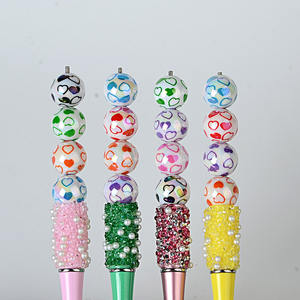 Perles acryliques colorées à double cœur avec trou droit pour la création de bijoux DIY, chaînes de téléphone portable, accessoires de porte-clés - Product Image 2