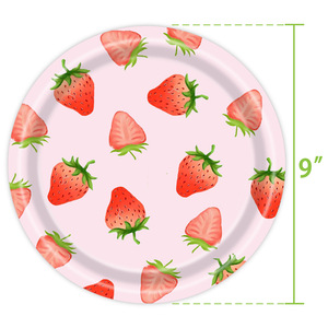 YOUNIKE Strawberry Party Supplies Set Disposable Plates Cups Napkins <b>Tablecloth</b> Birthday Party Decorations Kids Theme - Product Image 5