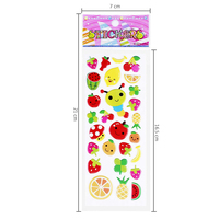 3D Puffy stiker untuk anak-anak hewan angka buah hadiah stiker DIY buku tempel peluru jurnal kerajinan