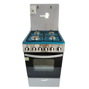 Xunda appareils de cuisine cuisinière à gaz 4 brûleurs cuisine 50*50 four debout libre cuisinière à gaz gamme avec four