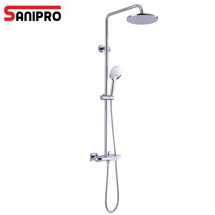 Sanipro新しいデザイン多機能バスルームポータブルシャワーセット壁掛け式レインシャワー