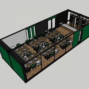 이동할 수 있는 상업적인 대중음식점 콘테이너 짐 막대기 조립식 집 다방 바닷가 막대기 대중음식점 판매를 위한 자유로운 디자인