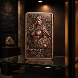 Freyja, déesse nordique, barre en cuivre fin 0,999 <span class=keywords><strong>de</strong></span> 5 oz, médaillon commémoratif en relief 3D, collection légendes nordiques, cadeau d'affaires - Product Image 6