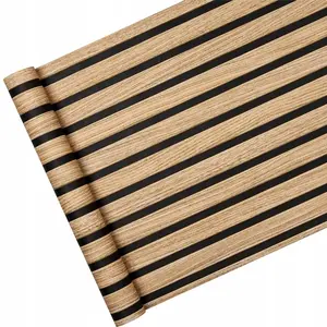 UDK nouveau papier peint à rayures chaudes texture bois papier peint auto-adhésif pour la décoration de la maison revêtement de meubles (45x1000cm)