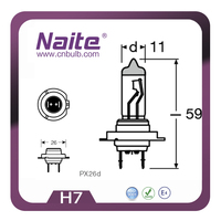 NAITE Produits en gros Ampoules halogènes H7 12V 55W PX26d pour accessoires automobiles