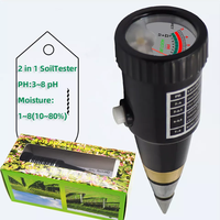 Testeur de pH et humidimètre de sol à main avec sonde métallique hygromètre 10-80% pour test de pH et d'humidité de jardin