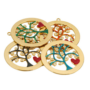 Amuleto del Árbol de la Vida de Acero Inoxidable con Diseño de Corazón Hueco para Collar, Pendientes, Llavero, Regalo, Accesorio de Joyería Unisex - Product Image 2