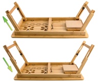 Mesa Plegable de Bambú Natural para Computadora Portátil, Tablet, Taza, para el Hogar, Estudio o Trabajo