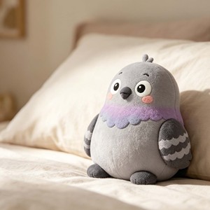 Peluche personnalisée hautement réductrice, adorable pigeon gris, jouet en peluche doux et mignon - Product Image 4