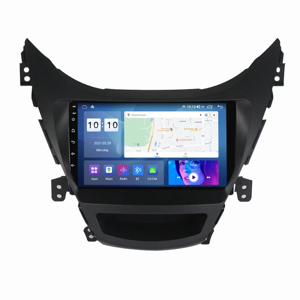 MEKEDE GPS de navegación del coche para Hyundai Elantra 2012-2015 reproductor Multimedia de vídeo estéreo de coche reproductor de DVD Carplay 1 + 1 + 16G