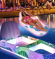 Chaise flottante gonflable lumineuse avec télécommande, flotteur de plage, canapé de piscine, amusement pour les fêtes, pour adultes et enfants