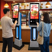 Kiosco de Autoservicio con Iluminación LED Sinmar, Kiosco de Pedidos y Pagos Todo en Uno para Interiores con Impresora