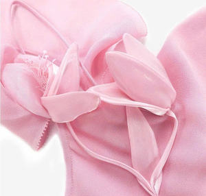 Vestido de Noche de Sirena de Satén Rosa, Fabricante Vietnamita, Tirantes Espagueti, Volantes, OEM, ODM, Venta al por Mayor 2025 - Product Image 4