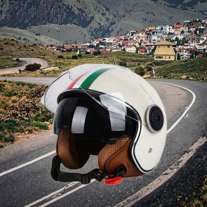 Casque de moto vintage à pois de haute qualité certifié DOT 3/4 ouvert avec doublure amovible et lavable - Product Image 5