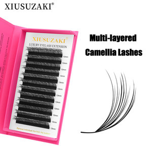 XIUSUZAKI Ciglia 3D 5D Multistrato Camelia, Effetto Naturale Disordinato Voluminoso, Ciglia Fai da Te Morbide <span class=keywords><strong>Easy</strong></span> Fan, Extension Ciglia Fai da Te - Product Image 2