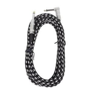 Cable de guitarra con núcleo de cobre, reducción de ruido, buena transmisión de sonido, cable de guitarra en ángulo recto para bajo, negro, blanco, 3 <span class=keywords><strong>m</strong></span>/9,8 pies - Product Image 2