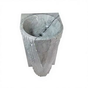 Lavabo Ovalado de Mármol Irregular Moderno con Desagüe Fácil de Limpiar para Baño - Product Image 1