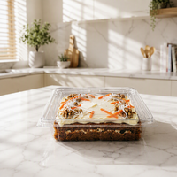 Boîte en plastique transparente rectangulaire en PET pour boulangerie, qualité alimentaire, pour biscuits, pâtisseries, pain