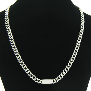 <b>Sweet</b> and Cold Wind Oval Strip <b>Personalized</b> Collarbone Chain Pendant Cuban Chain Necklace Tanjing - Product Image 1