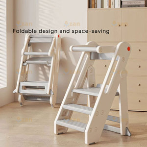 Taburete de Cocina Plegable de Plástico con Altura Ajustable para Niños Pequeños, Torre de Aprendizaje Montessori Plegable, Torre de Apoyo para Baño - Product Image 6