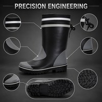 Bottes de pluie unisexes mi-mollet en PVC, imperméables, coupe-vent, antidérapantes, semelle en caoutchouc, chaussures de pluie avec logo personnalisé pour toutes les saisons, utilisation en extérieur