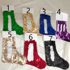 Chaussettes pour cadeau <span class=keywords><strong>de</strong></span> noël, accessoire suspendu avec des décorations, paillettes rouges - Product Image 4