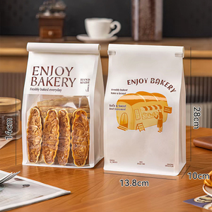 Sac à pain en <span class=keywords><strong>papier</strong></span> kraft écologique de qualité alimentaire avec logo personnalisé, fenêtre transparente et fermeture à lien métallique refermable - Product Image 5