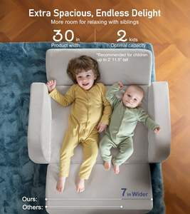 Maternelle Gain de Place Enfants 3in1 Cozy Kid 2-en-1 Peluche Canapé Pliant Tapis de Jeu Canapé-Lit Canapé-Chaise pour Enfant pour Bébé de 6 Mois - Product Image 2