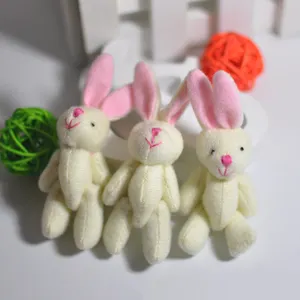 2022 Soft Mini Joint Rabbit Pendant Plush Bunny For Key Chain Bouquet Toy Doll Diy Ornaments Gifts Elf