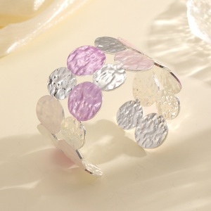 Jingciren Boutique Fashion personalized round metal <b>bracelet</b> multicolor cartoon cute simple opening <b>bracelet</b> manufacturers <b>cross</b> - Product Image 3
