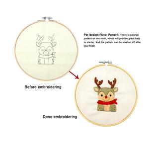 Kits de Bordado de Punto de Cruz con Diseño de Ciervo Navideño para Principiantes - Product Image 2