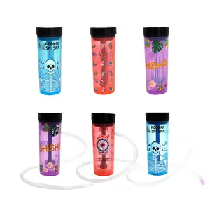 Wholesale Portable Custom Printed Design Hookah Cups Detachable Cleaning Black Lid Shisha Portable Hookah With Gift Box