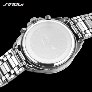 OEM Date Window S9696G Đồng Hồ Báo Thức Dạ Quang Cho Nam Đồng Hồ Thạch Anh Saat Sáng Tạo Mặt Số Long Lanh Dây Đeo Bằng Thép Không Gỉ - Product Image 2