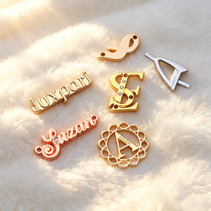 Custom Garment Accessories Metal Clothing Labels Brand Logo Gold Embossed Metal <b>Tag</b> Plate Metal Shoe Label Metal <b>Bag</b> Decoration - Product Image 2
