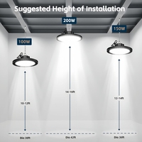UFO Industriel Commercial à Intensité Variable et Température de Couleur Sélectionnable pour Éclairage de Grande Hauteur 100W-240W IP65