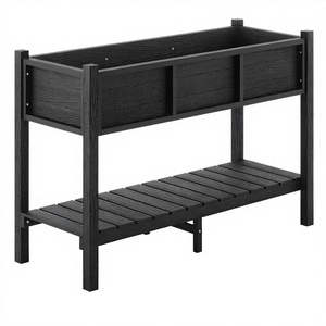Raised Garden Bed Elevated <b>Planter</b> <b>Box</b> W/Legs Storage Shelf Drainage Holes Natural Wood Floor Backyard Porch Flower Vegetable - Product Image 2
