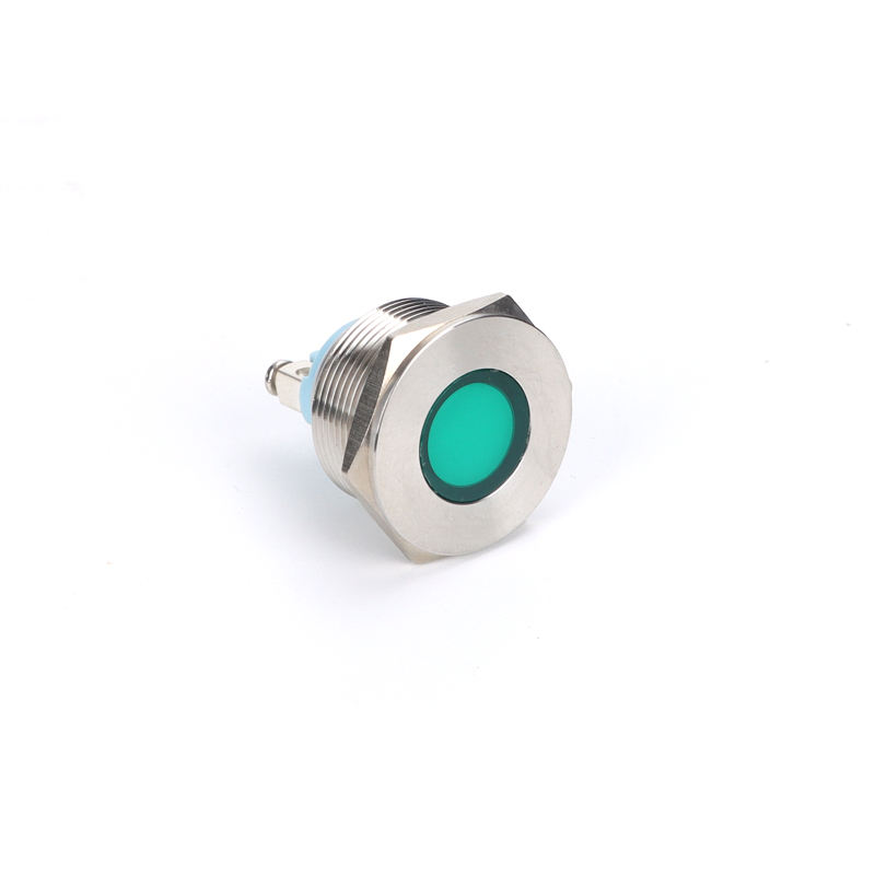 12mm wired/self resetting stainless steel flat head light LED display button switch 220V button switch light