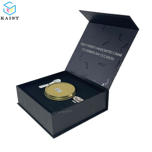 Custom Black Magnetic Lid Gift <strong>Box</strong> <strong>for</strong> <strong>Present</strong> Luxury Caviar 50gr/125gr - Product Image 4