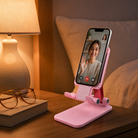 Support de téléphone portable et tablette pliable et réglable en hauteur pour bureau