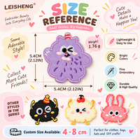 Patchs brodés autocollants mignons de dessins animés, à peler et coller, badges appliqués pour sacs, carnets, coques de téléphone, décoration DIY