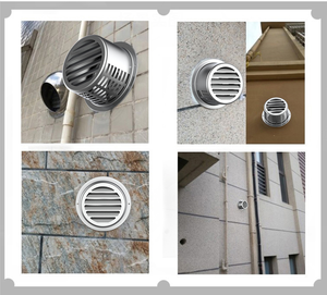 מכסה צינור צמוד קיר לעבות עמיד לרוח נירוסטה כיסוי אוורור אוורור מכסה מנוע מצופה אבקה - Product Image 4