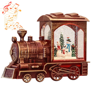 Lampe à huile de Noël Père Noël en forme de train, lampe à vent lumineuse à eau, lumières de Noël, cadeau artisanal - Product Image 6
