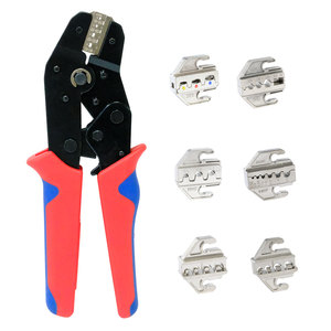 Kit de pinces tubulaires électriques miniatures en acier inoxydable OEM, ensemble d'outils de sertissage manuel avec bornes de câblage et étui souple - Product Image 1