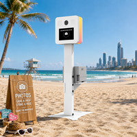 Photomaton Commercial Style Disco, Machine Interactive pour Selfies avec Imprimante Rapide et Appareil Photo Reflex Numérique pour Promotion d'Événements