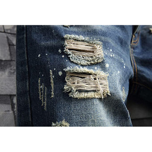 Shorts d'été pour hommes de haute qualité, effet usé, respirants, légers, design personnalisé, 100% coton, shorts usés pour hommes en vente - Product Image 6