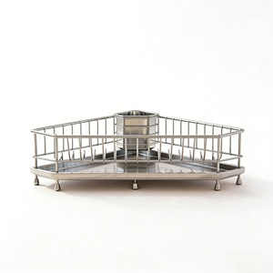 Égouttoir à vaisselle d'angle triangulaire en acier inoxydable XDRD pour comptoir de <span class=keywords><strong>cuisine</strong></span> avec porte-ustensiles et bac de récupération des eaux - Product Image 3