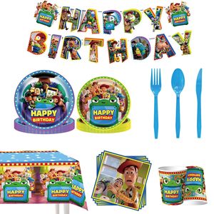 Nuovo Arrivo Set di Decorazioni per Feste di Compleanno a Tema Cartoni Animati, Piatti e Bicchieri di Carta Usa e Getta, Palloncini, Set di Stoviglie in Carta - Product Image 3