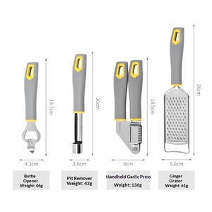 Presse-ail manuel en acier inoxydable, outil de cuisine avec filtre à gingembre et éplucheur de citron - Product Image 3